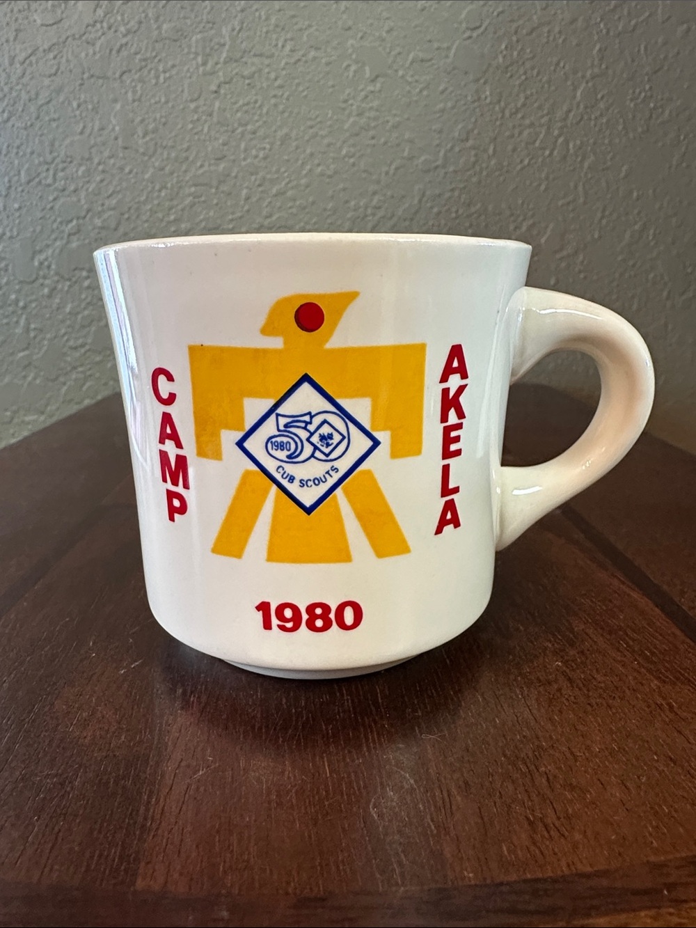 Vintage 1980 Camp Akela Cub Scouts 50th Anniversary Coffee Mug BSA